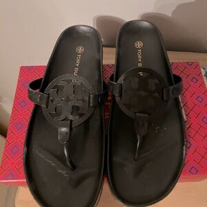 Tory Burch Miller Cloud leather sandal,  w/box & shoe bag, Size 11-M